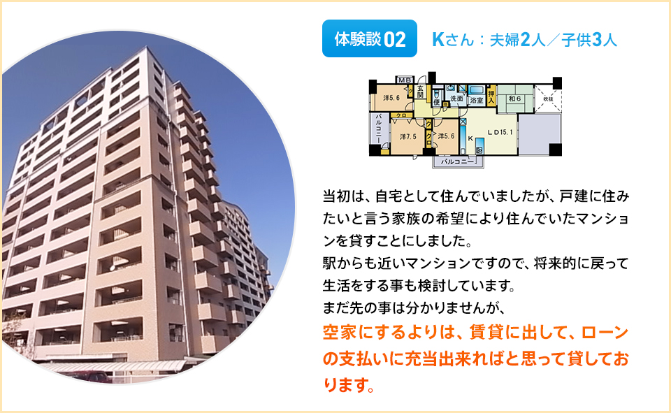 体験談02／Kさん 夫婦2人 子供3人